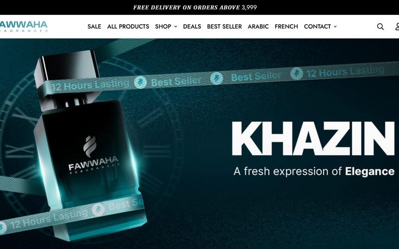 Fawwaha Fragrances website preview