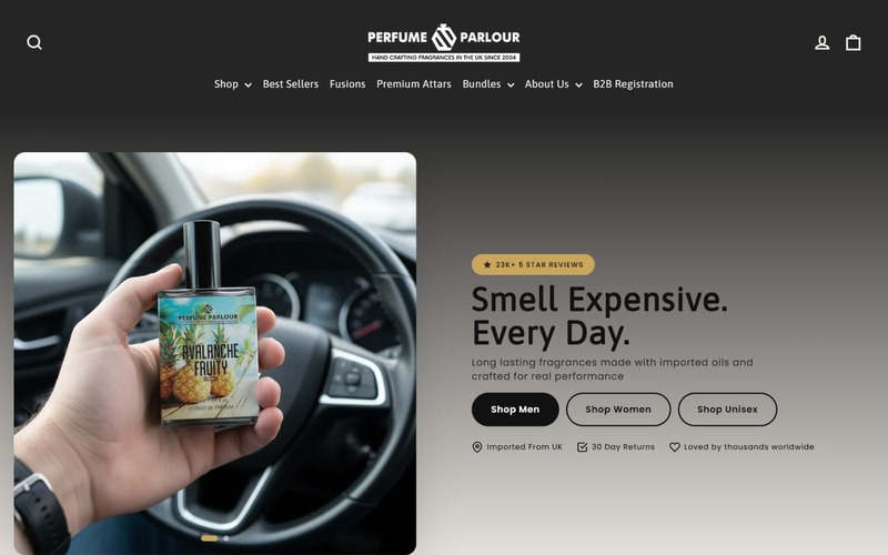 Perfume Parlour website preview