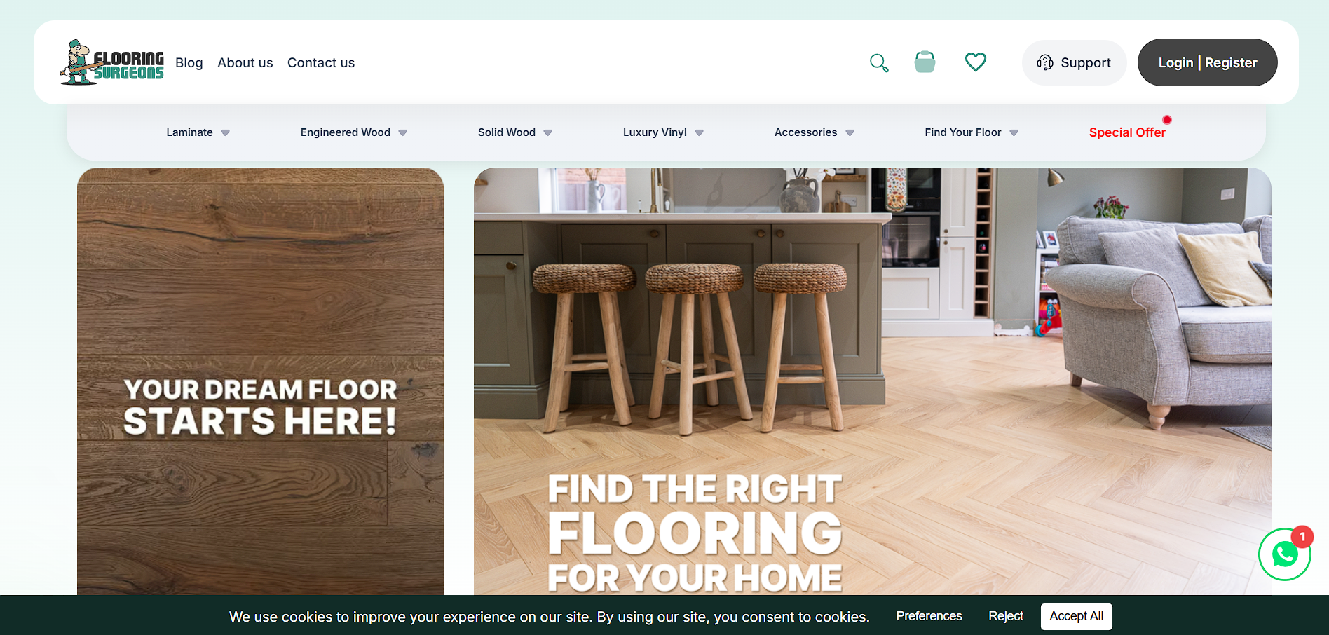 Flooring Surgeons website preview