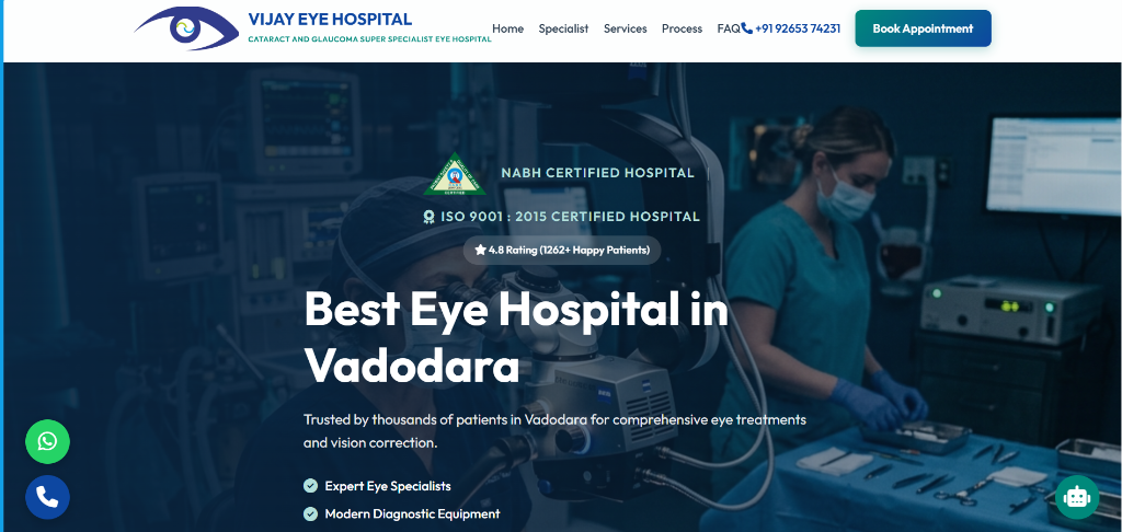 Vijay Eye Hospital website preview