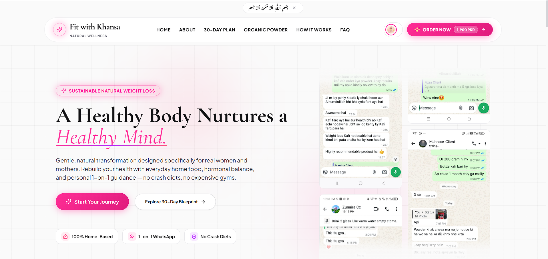 Fit with Khansa website preview