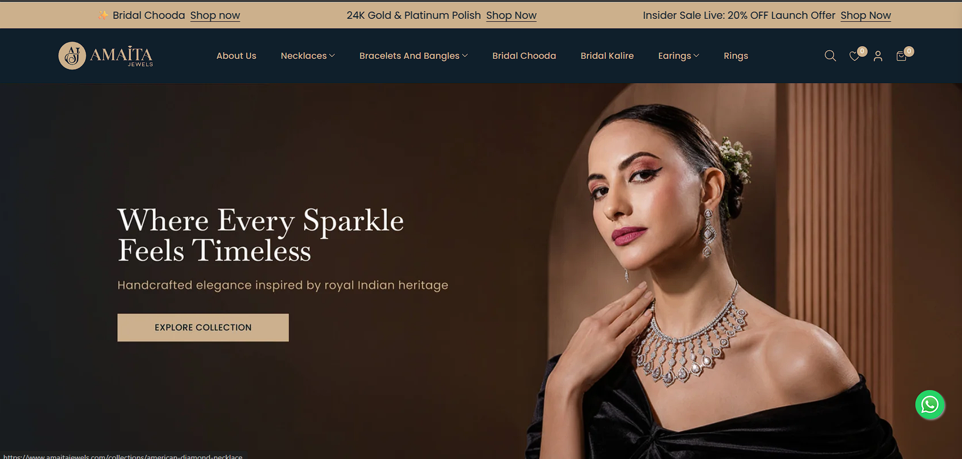 Amaita Jewels website preview
