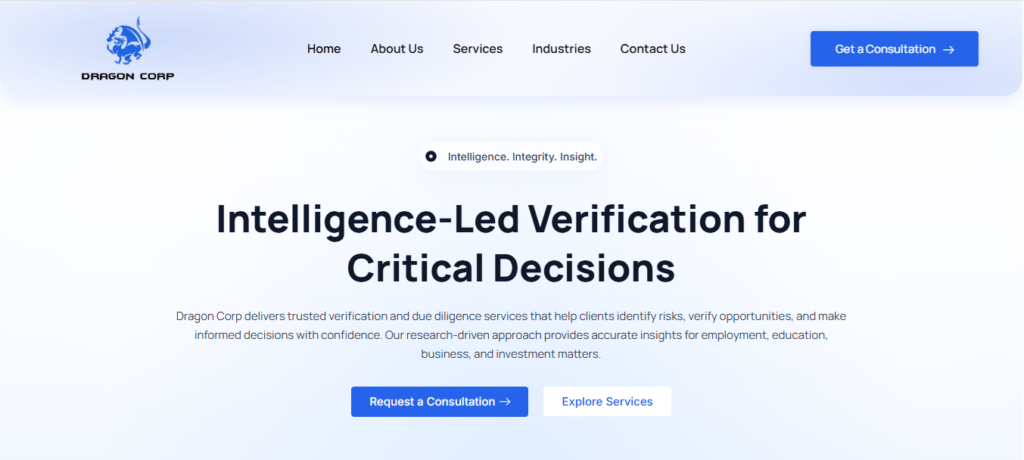 Dragon Corp website preview