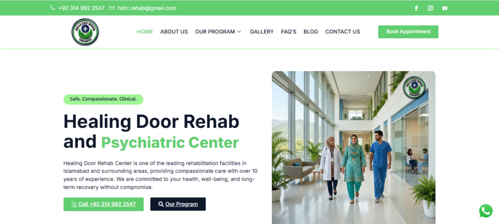 Healing Door Rehab website preview