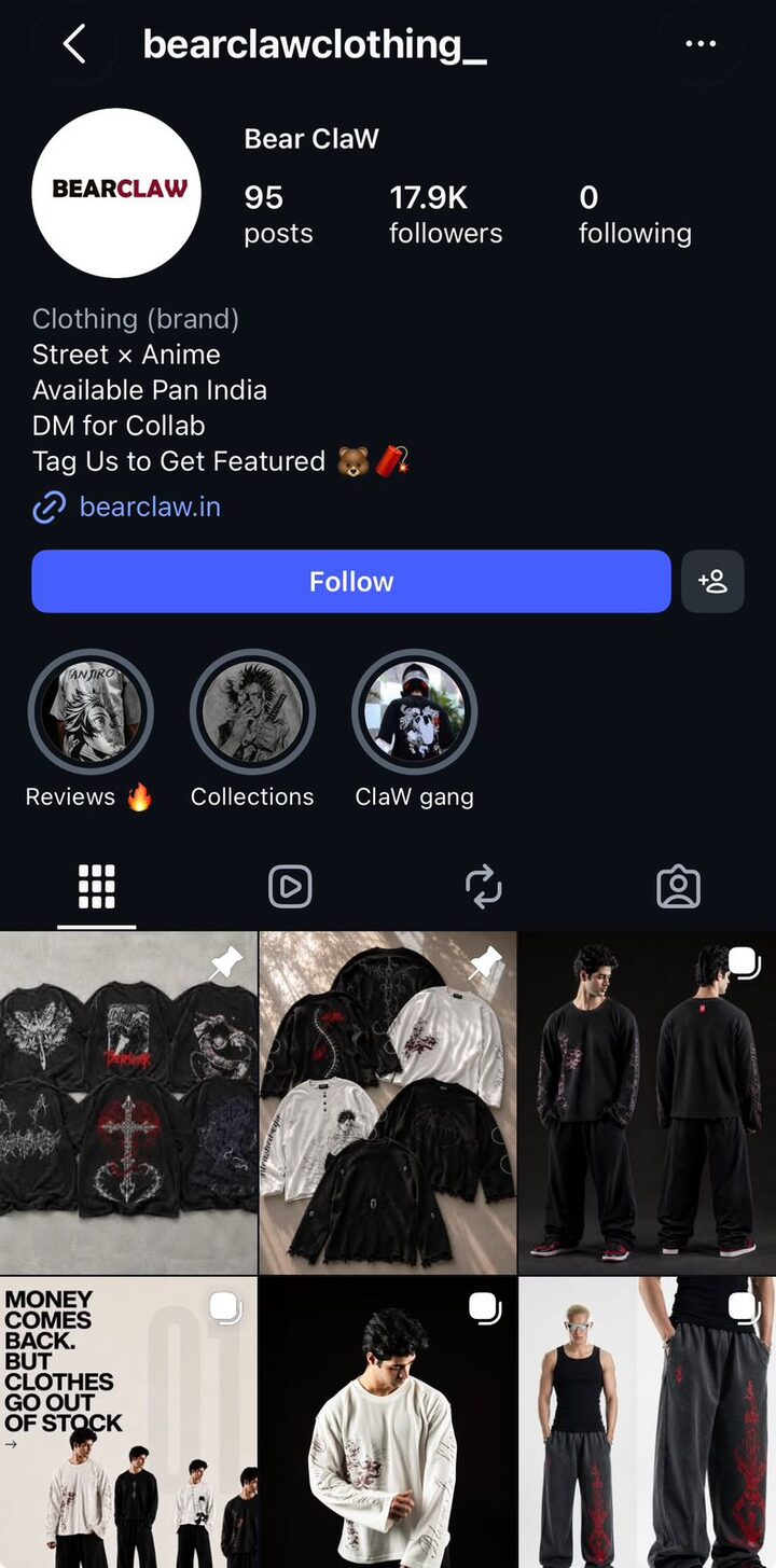 @bearclawclothing_ Instagram profile