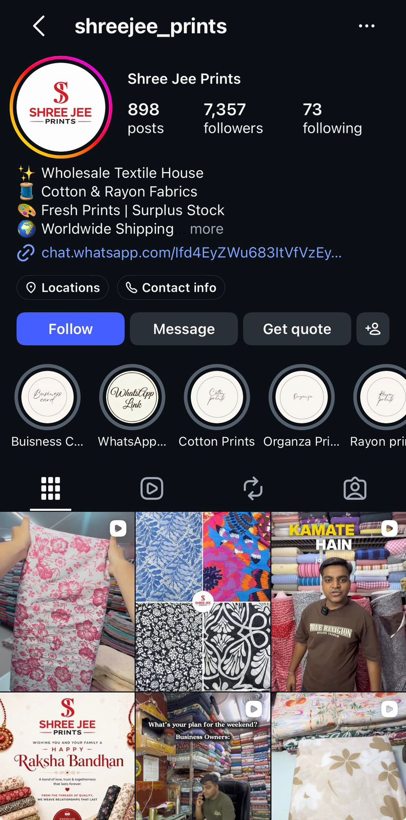 @shreejee_prints Instagram profile