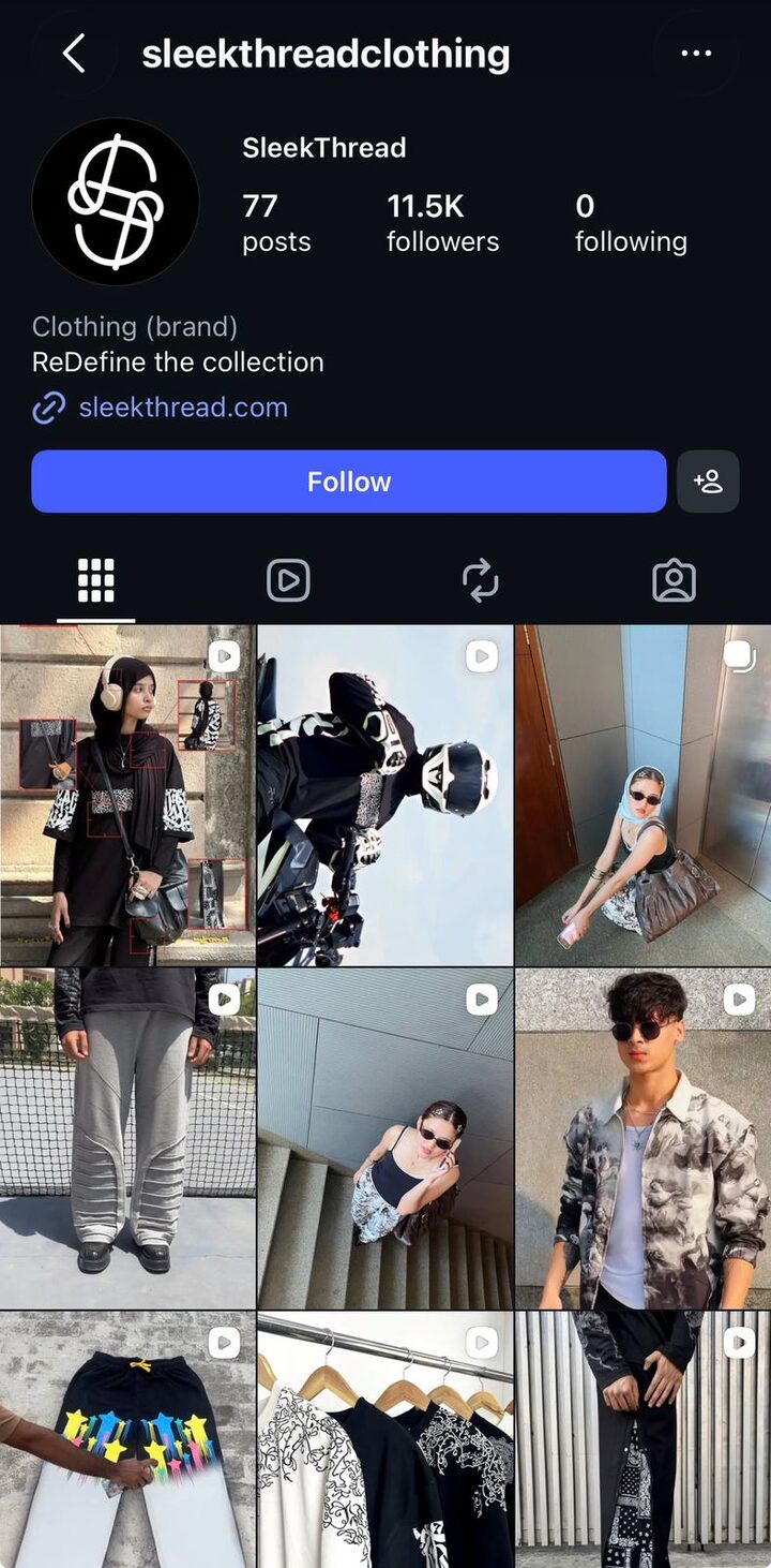 @sleekthreadclothing Instagram profile