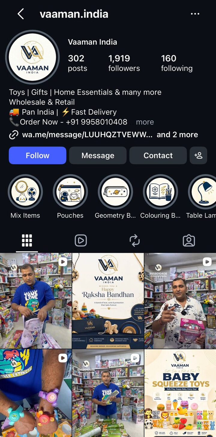 @vaaman.india Instagram profile