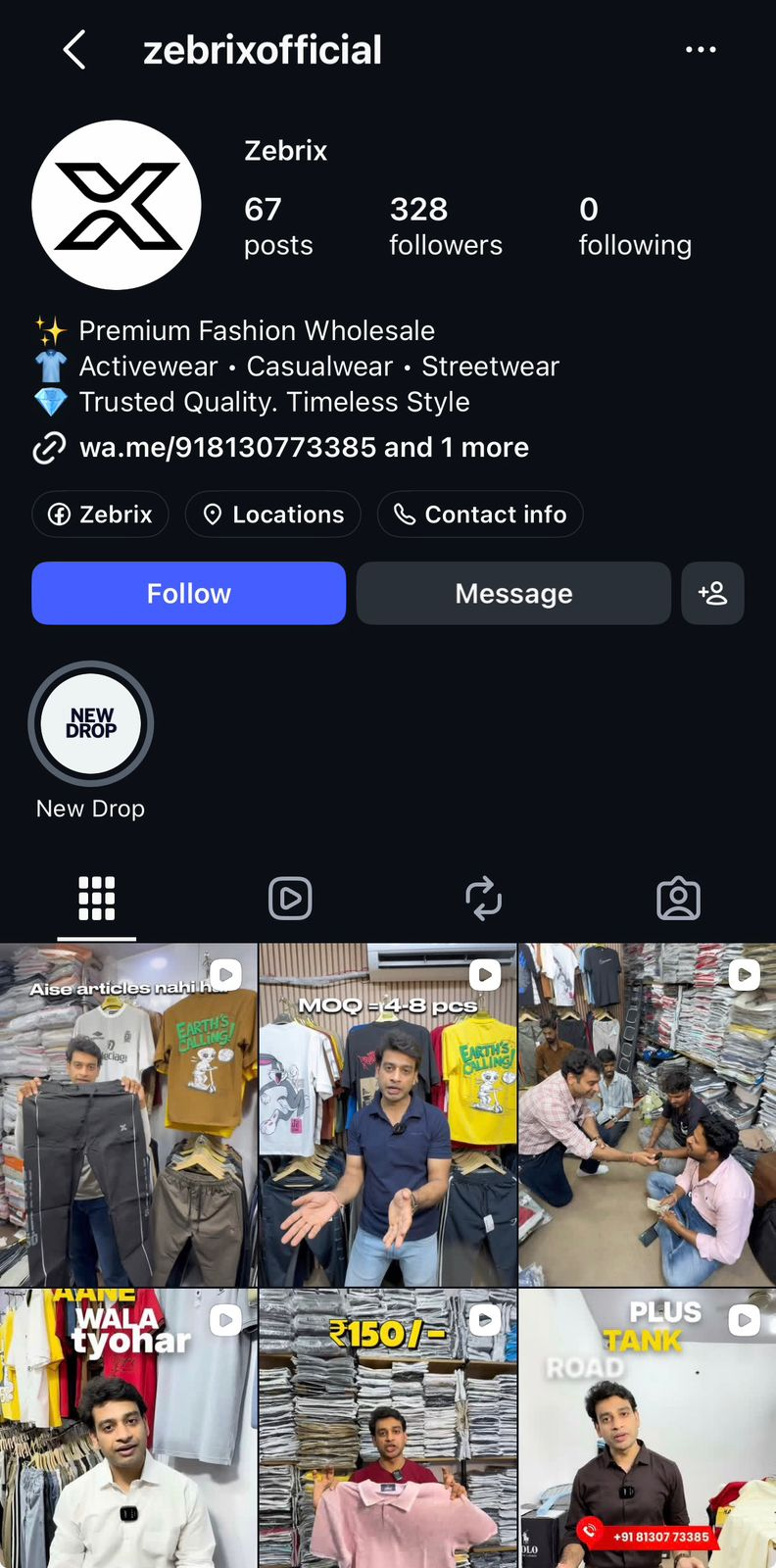 @zebrixofficial Instagram profile